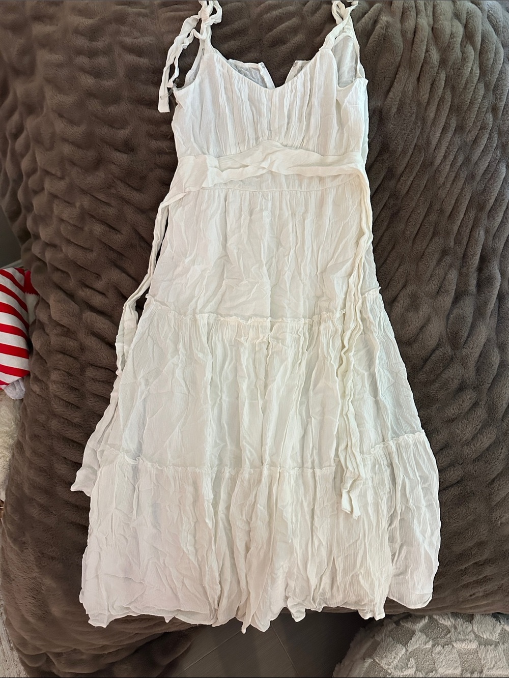 Lightweight White Tie-Shoulder Sundress